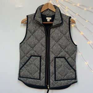 J crew quilted houndstooth vest small